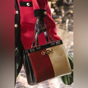 Gucci Large Zumi Beige/Black Leather Bag